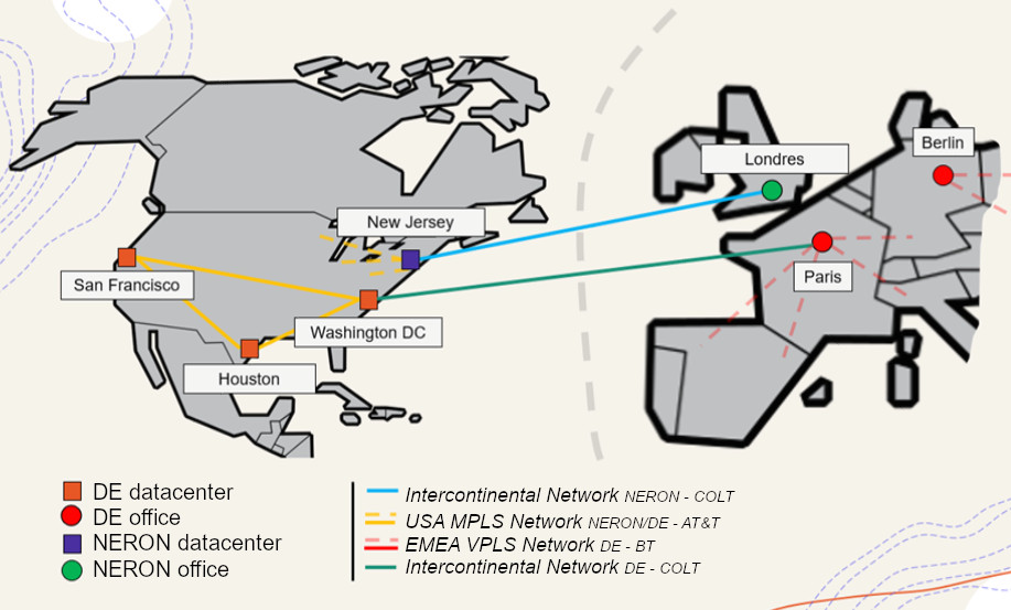 Existing telecommunication infrastructure of Dynamic Energy and NERON